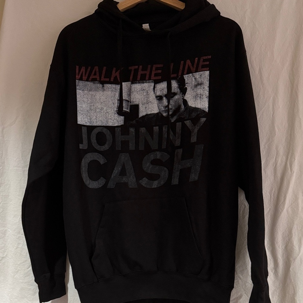 Johnny Cash Graphic Black Hoodie